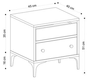 Нощно шкафче ORABELLA 51x45 cм кафяво