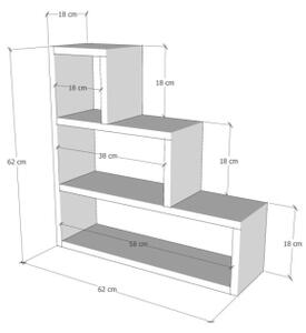 Етажерка PIRAMIT 62x62 cм кафява