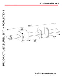 Етажерка ALONZA 20x130 cм бяла