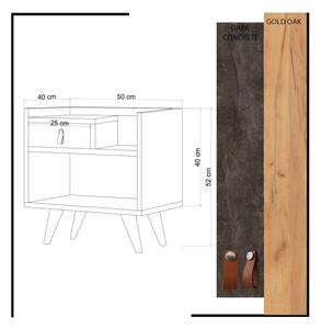 Нощно шкафче POLLA 52x50 cм кафяво/сиво