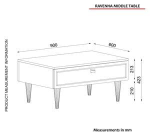 Масичка за кафе RAVENNA 60x90 cм бяла