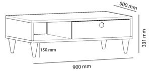 Масичка за кафе SILVER 33x90 cм антрацит/бежова