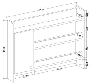 Кухненска етажерка KNERR 65x85 cм бяла