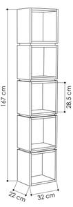 Етажерка MULTI 167x32 cм бяла/жълта