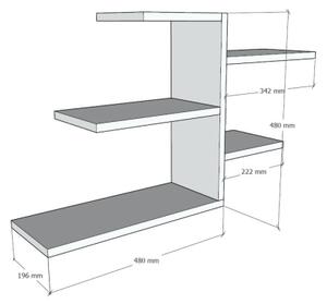 Етажерка GAMI 48x82 cм бяла