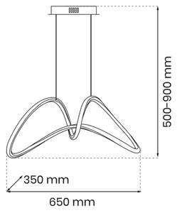 LED Висящ полилей TESORO LED/48W/230V черен