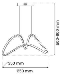 LED Висящ полилей TESORO LED/48W/230V златист