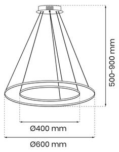 LED Висящ полилей ROTONDA LED/51W/230V златист