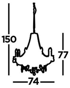 Searchlight 8888-8CL - Висящ полилей MARIE THERESE 8xE14/40W/230V