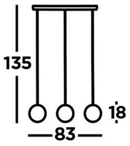 Searchlight 24181-3SB - Висящ полилей ENDOR 3xE27/40W/230V месинг