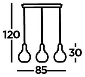 Searchlight 36632-3AC - Висящ полилей SNOWDROP 3xE27/60W/230V месинг