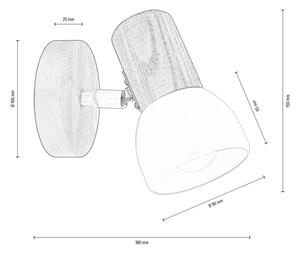 Spot-Light DO2225151 - Стенен спот NEL 1xE27/15W/230V бор