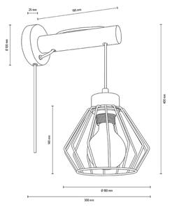 Spot-Light DO8931156 - Аплик MUG 1xE27/15W/230V бор