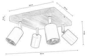 Spot-Light DO2910456 - Таванен спот MANARA 4xGU10/5W/230V бор