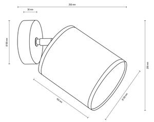 Spot-Light 66791174 - Стенен спот BOHO 1xE27/25W/230V дъб