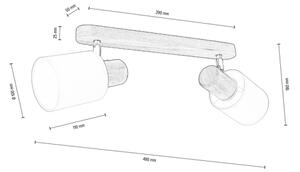 Spot-Light DO2248251 - Таванен спот TRENDY 2xE27/15W/230V бор