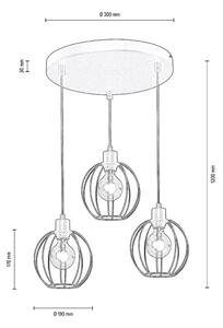 Spot-Light DO15659304R - Пендел BERIS 3xE27/60W/230V