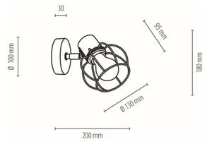 Spot-Light 26114104 - Стенен спот PHIPHI 1xE27/60W/230V дъб