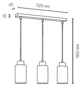 Spot-Light 1720304 - Пендел BOSCO 3xE27/60W/230V