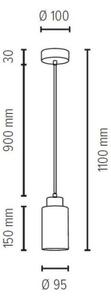 Spot-Light 1721104 - Пендел BOSCO 1xE27/60W/230V