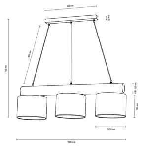 Spot-Light 6760169404 - Пендел PINO MIX 3xE27/40W/230V бор