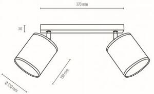 Spot-Light 56792204 - Таванен спот JUTE 2xE27/25W/230V