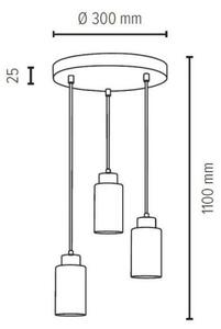 Spot-Light 1721304 - Пендел BOSCO 3xE27/60W/230V