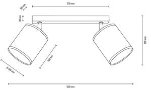 Spot-Light 66791274 - Таванен спот BOHO 2xE27/25W/230V дъб