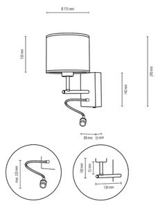 Spot-Light 67291974 - Аплик BOHO 1xE27/25W/230V + LED/1W/230V дъб