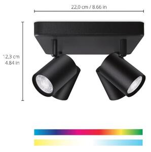 WiZ - LED RGBW Димируем спот IMAGEO 4xGU10/4,9W/230V черен Wi-Fi