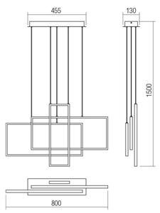 Redo 01-2315 - LED Димируем висящ полилей PLANA LED/60W/230V черен