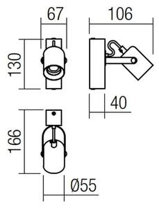 Redo 01-2415 - Аплик TAFFI 1xE27/42W/230V черен/бук