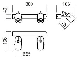 Redo 01-2416 - Аплик TAFFI 2xE27/42W/230V черен/бук