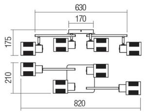 Redo 04-522 - Полилей за повърхностен монтаж BASKET 4xE27/42W/230V бронз