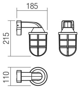 Redo 90205 - Екстериорен аплик CAGE 1xE27/28W/230V IP44 месинг