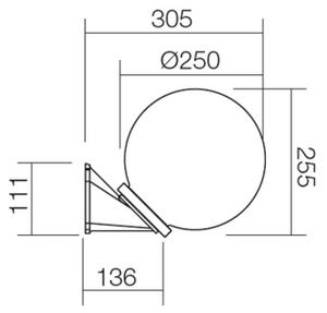 Redo 9873 - Екстериорен аплик SFERA 1xE27/42W/230V IP44 бял