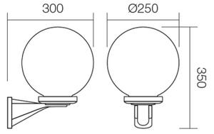 Redo 9789 - Екстериорен аплик SFERA 1xE27/42W/230V IP44 бял