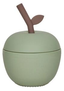 Зелена силиконова детска чаша Apple – OYOY Mini
