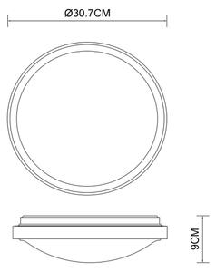 Globo 41764-12 - LED Плафон BRUNO LED/12W/230V 307 мм 3000/4500/6000K