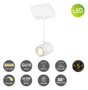 LED Димируем спот MANU 1xGU10/5,8W/230V бял