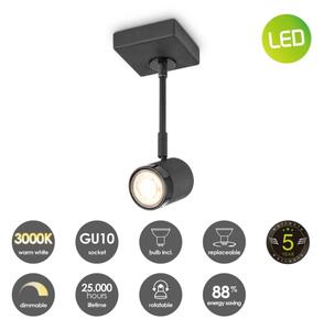 LED Димируем спот MANU 1xGU10/5,8W/230V черен