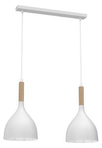 Пендел NOAK WOOD 2xE27/15W/230V бял/бук