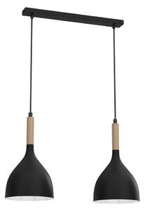 Пендел NOAK WOOD 2xE27/15W/230V черен/бук