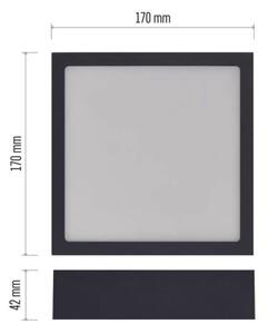 LED Плафон LED/12,5W/230V 3000/3500/4000K 17x17 см черен
