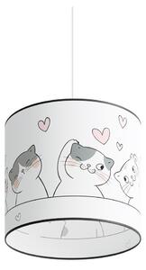 Бял детски полилей с пластмасов абажур ø 30 cm Puss – Sollux