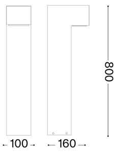Ideal Lux - Външна лампа SIRIO 1xGX53/9W/230V, 80 см, IP65, кафява