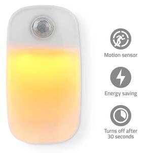 Nedis LNLW10WT - LED Ориентираща лампа за контакт със сензор за движение LED/0,55W/230V