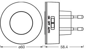 Osram-LED Нощна лампа със сензор за движение и за сумрак LUNETTA LED/0,31W/230V бяла
