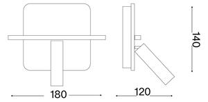 Ideal Lux - LED стенен спот PIANO LED/10W/230V CRI 90 USB бял