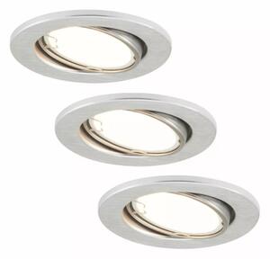 Briloner 7221-039 - К-кт 3бр. LED лунички за баня 1xGU10/3W/230V сребристи